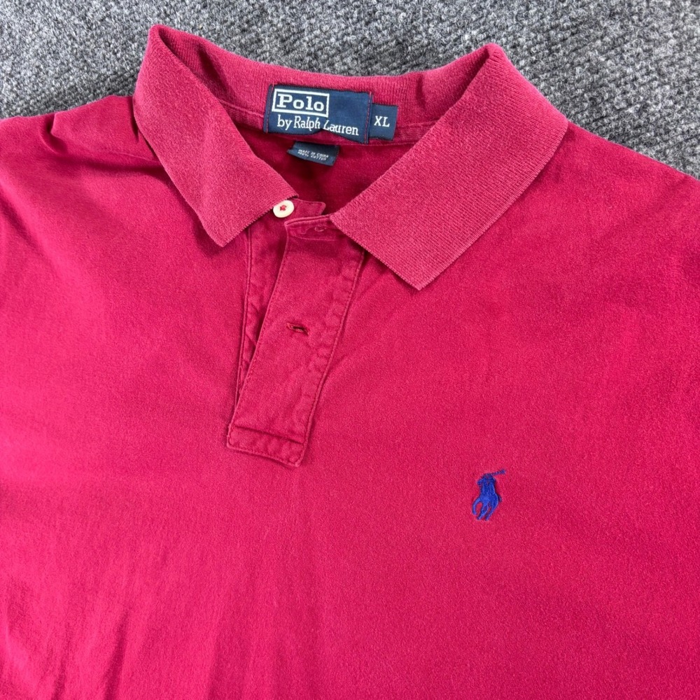 Polo Ralph Lauren Polo Shirt Mens XL Red Short Sleeve Classic Fit Blue Pony Logo